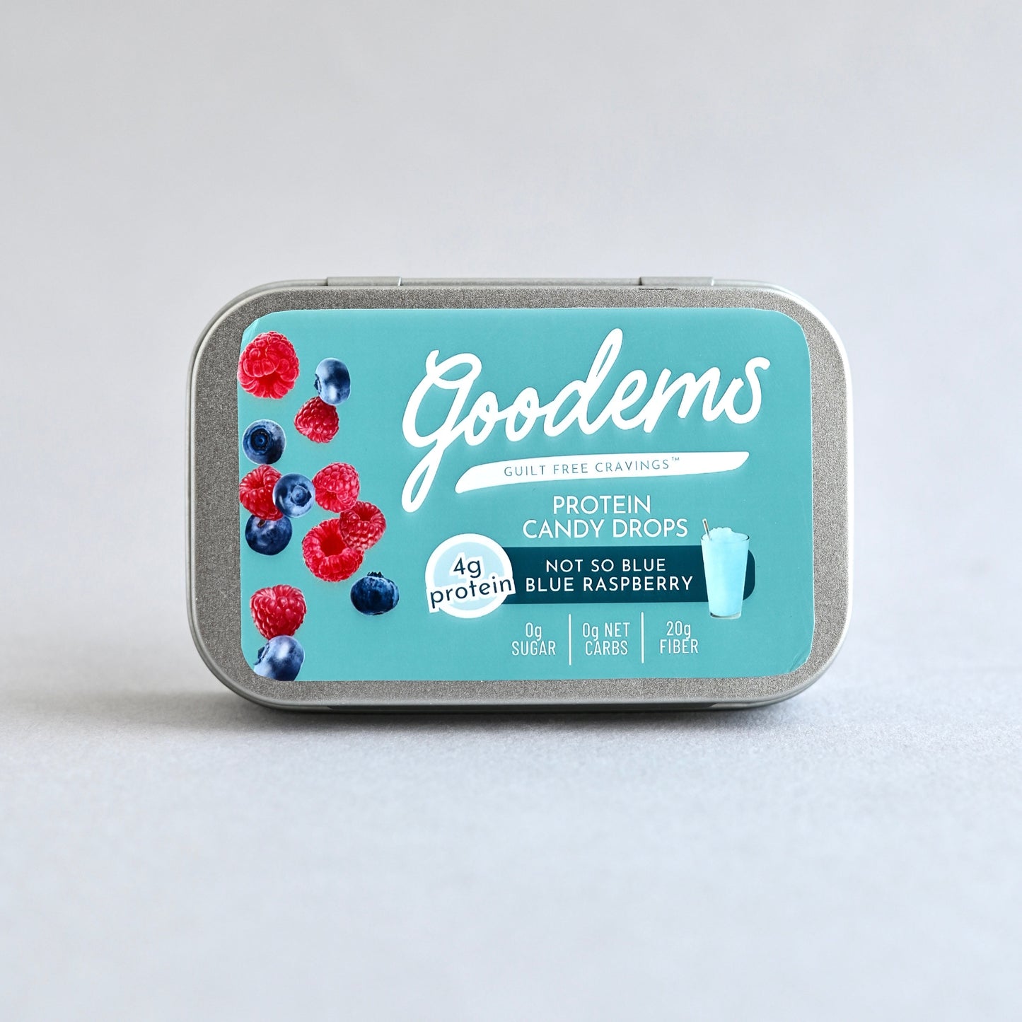 Goodems protein candy packaging on a white background