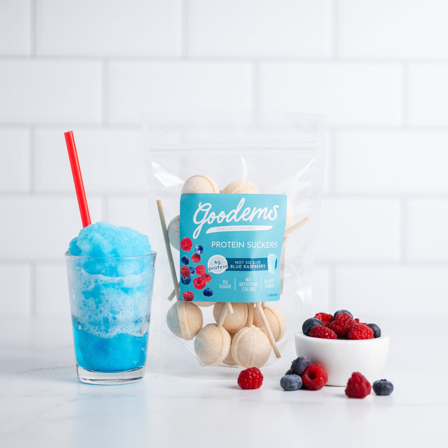 Not-So-Blue Blue Raspberry Protein Suckers
