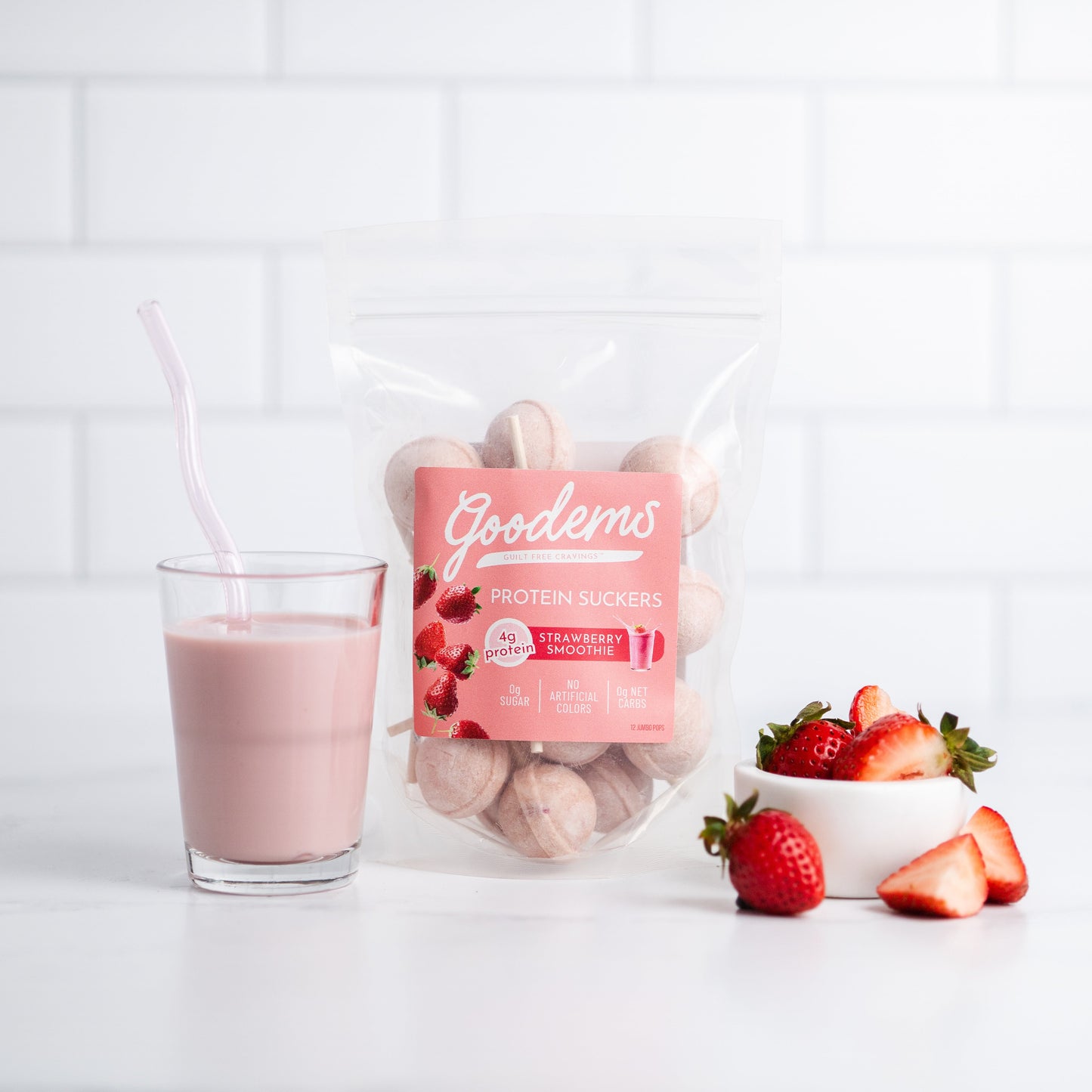 Strawberry Smoothie Protein Suckers