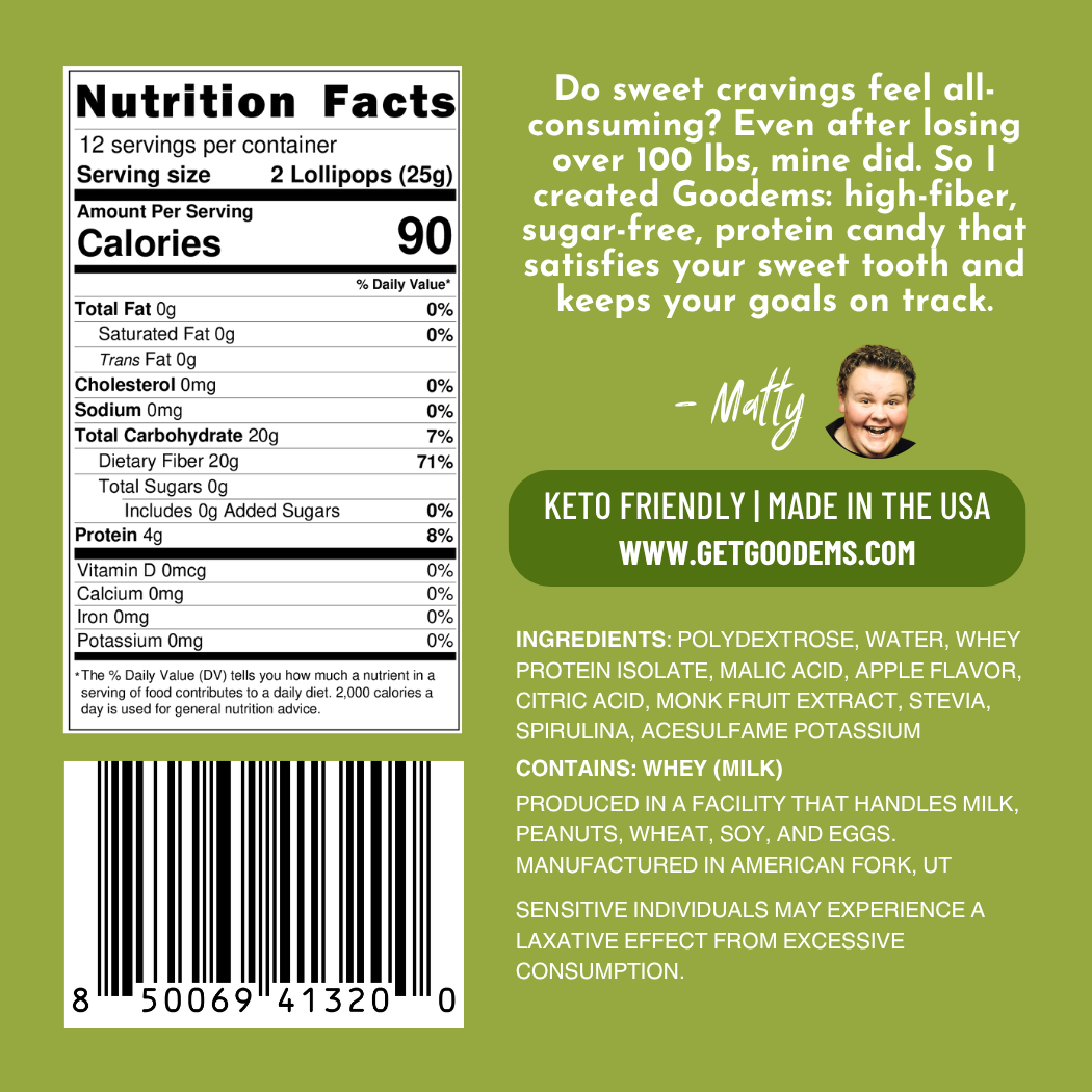 Green Apple Protein Candy Suckers