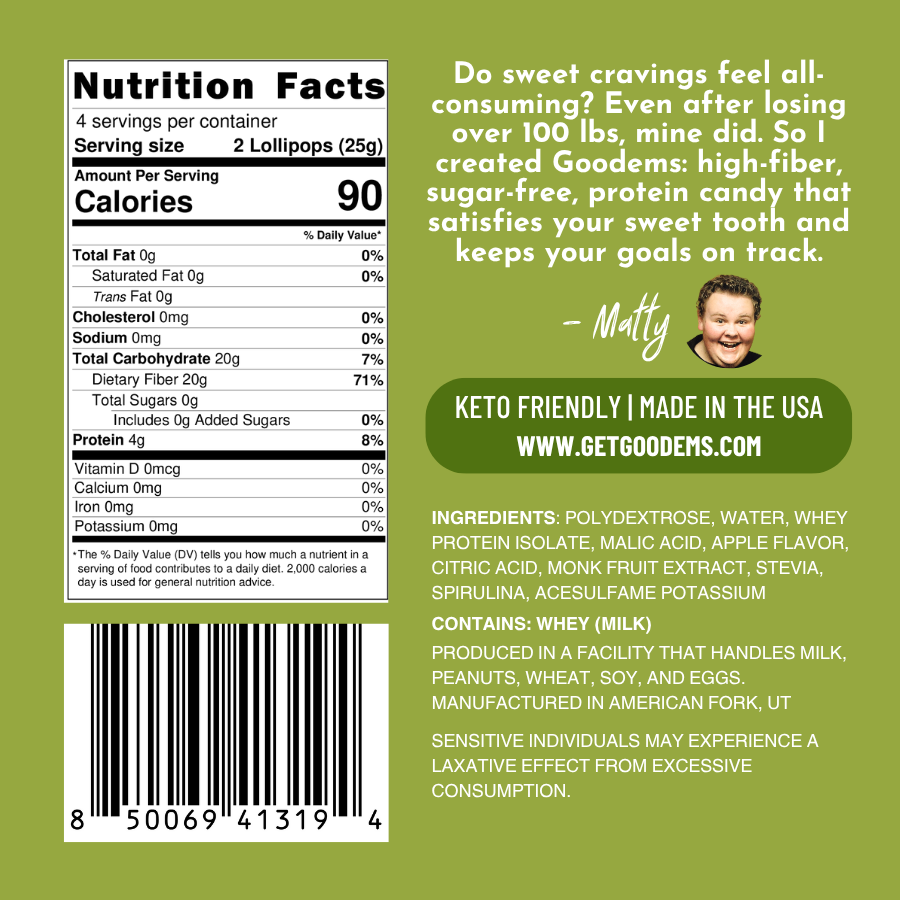 Green Apple Protein Candy Suckers