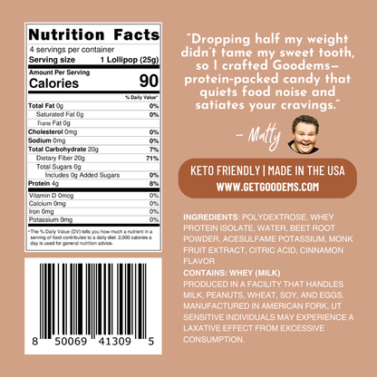 Cinnamon Stick Protein Suckers