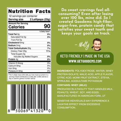 Green Apple Protein Candy Suckers